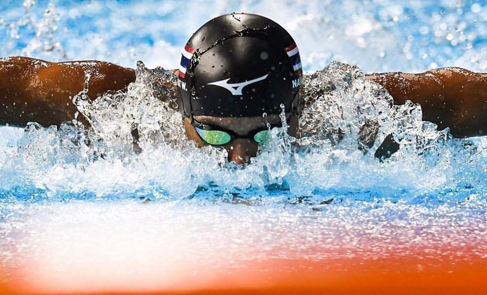 close up of Bangkok Elite Team National swimmer butterfly